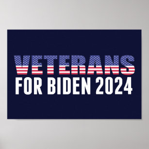 Veteranen für Biden 2024 Wahl Blau Poster