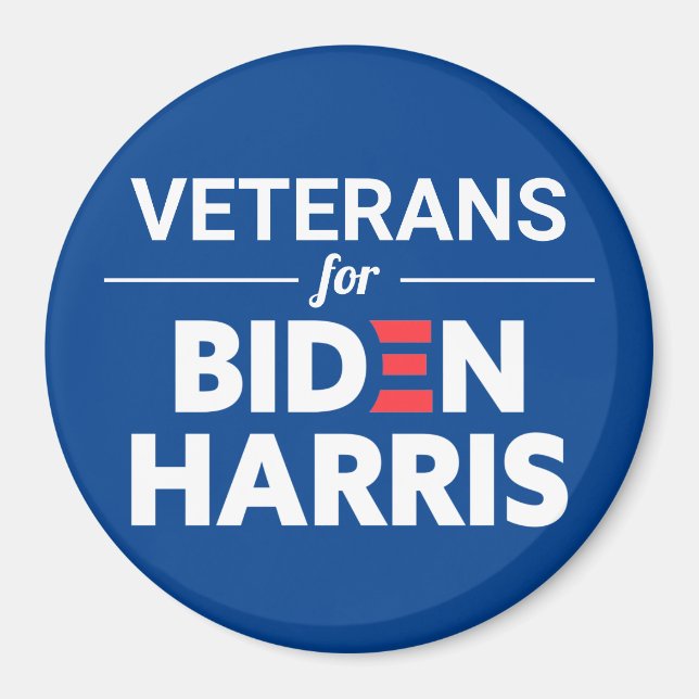 Veteranen für Biden Harris Custom Text Blue Magnet (Vorne)