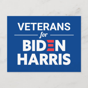 Veteranen für Biden Harris Custom Text Blue Postkarte