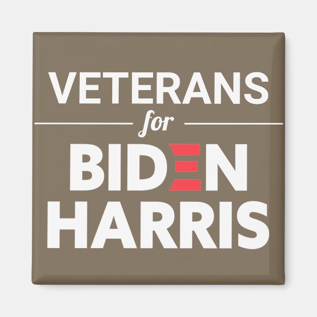 Veteranen für Biden Harris Custom Text Brown Tan Magnet (Vorne)