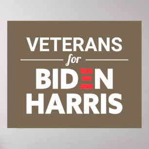 Veteranen für Biden Harris Custom Text Brown Tan Poster