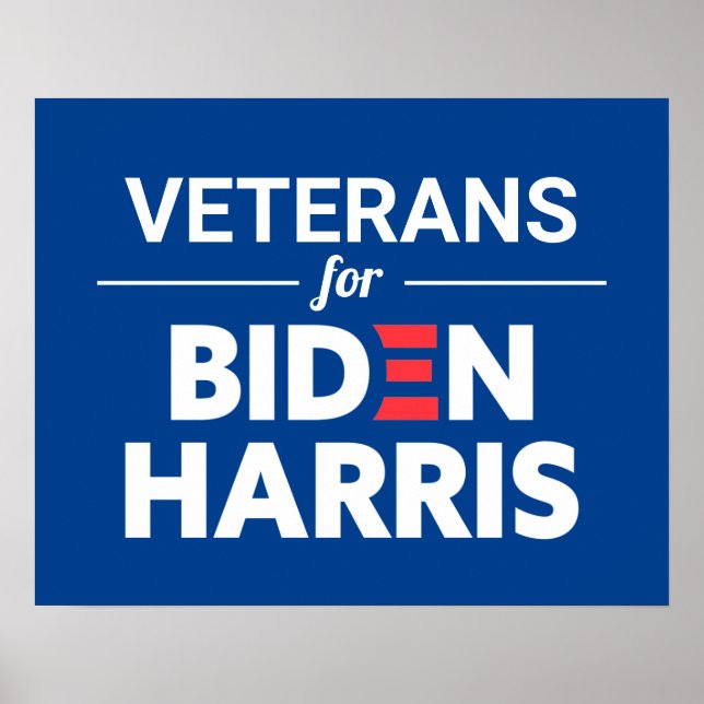 Veteranen für Biden Harris Custom Text Green Poster (Vorne)