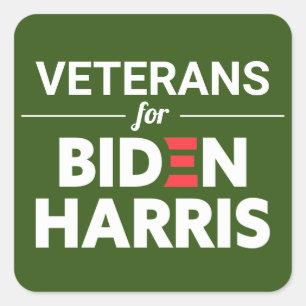 Veteranen für Biden Harris Custom Text Green Quadratischer Aufkleber