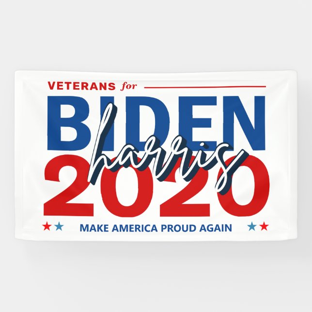 Veteranen für die Wahlkampagne von Biden Harris 20 Banner (Horizontal)
