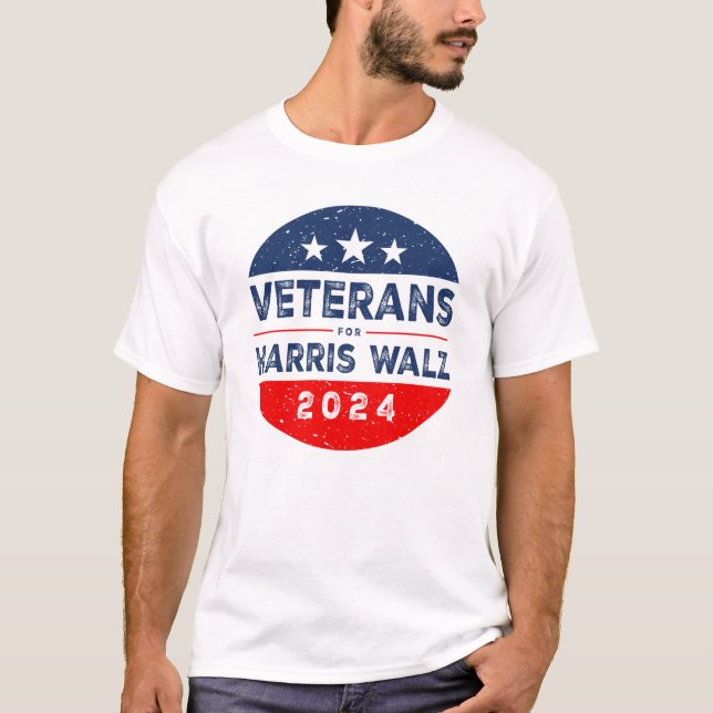 Veteranen für Harris 2024 für Präsidentschaftskamp T-Shirt (Vorderseite)