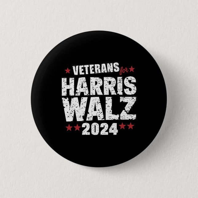 Veteranen für Harris Waltz 2024 Button (Vorderseite)