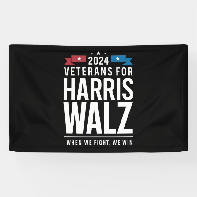 Veteranen für Harris Walz 2024 Präsident Banner (Horizontal)