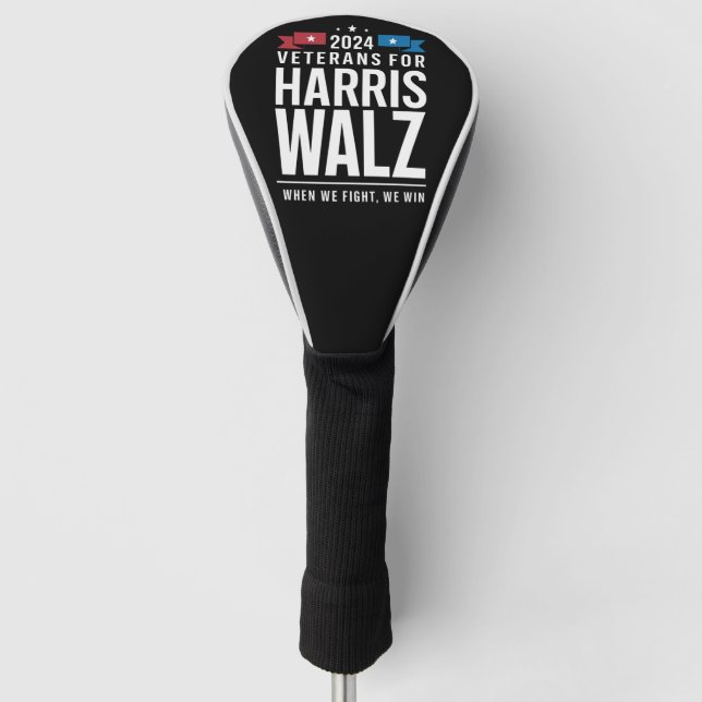 Veteranen für Harris Walz 2024 Präsident Golf Headcover (Vorderseite)