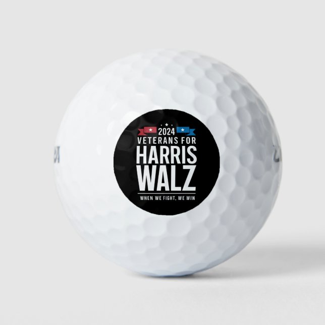 Veteranen für Harris Walz 2024 Präsident Golfball (Vorderseite)