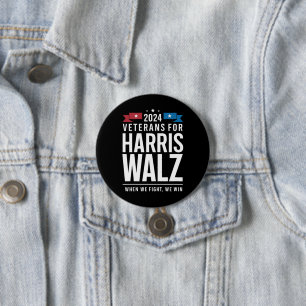 Veteranen für Harris Walz 2024 Präsidentschaftswah Button