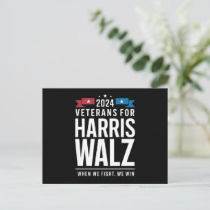 Veteranen für Harris Walz 2024 Präsidentschaftswah Postkarte
