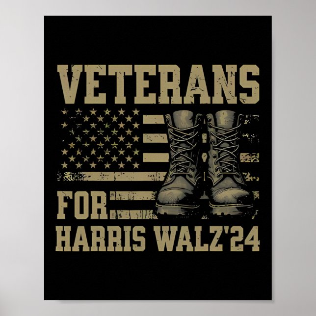 Veteranen für Harris Wheimer Waltz 2024 Präsidenti Poster (Vorne)