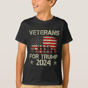 Veteranen für Trump 2024 Amerikanische Fahne 4. Ju T-Shirt