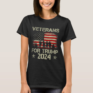 Veteranen für Trump 2024 Amerikanische Fahne 4. Ju T-Shirt