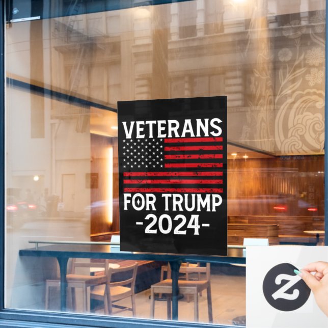 Veteranen für Trump 2024 Pro Trump Fensteraufkleber (Café-Fenster)