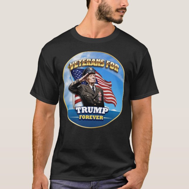 VETERANEN für TRUMP Forever T-Shirt (Vorderseite)