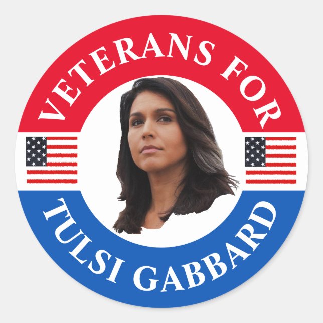 Veteranen für Tulsi Gabbard Runder Aufkleber (Vorderseite)