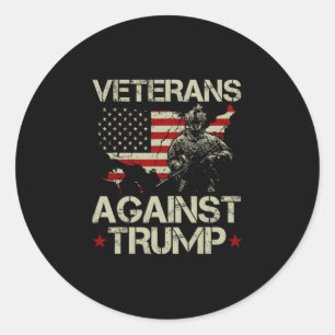 Veteranen gegen Donald Trump American Flag Geschen Runder Aufkleber