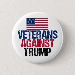 Veteranen gegen Trump - amerikanische Flagge Button