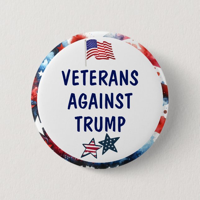 Veteranen gegen Trump | Anti Trump Button (Vorderseite)