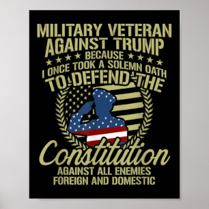Veteranen gegen Trump Funny Anti Trump Apparel Poster