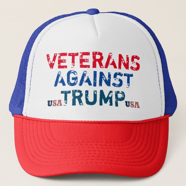 Veteranen gegen Trump Trucker Hat Truckerkappe (Vorderseite)