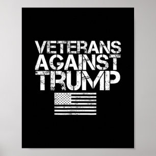 Veteranen gegen Trump Vintage Patriotische Flagge Poster