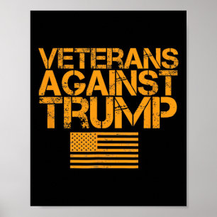 Veteranen gegen Trump Vintage Patriotische Flagge  Poster
