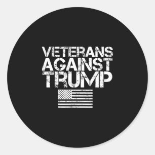 Veteranen gegen Trump Vintage Patriotische Flagge Runder Aufkleber