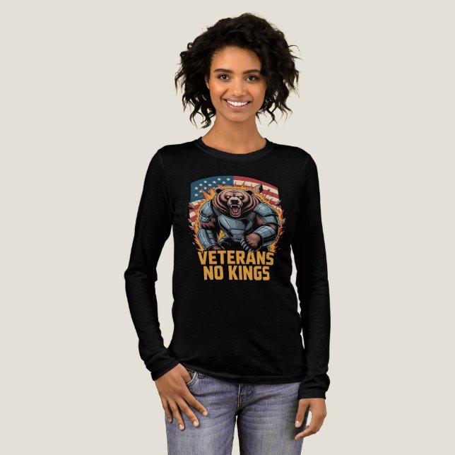 Veteranen Keine Könige Grafikbär Tri-Blend Shirt (Volle Vorderseite)