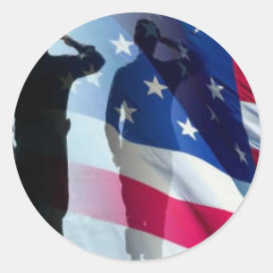 Veteranen loben die Fahne Patriotic Runder Aufkleber