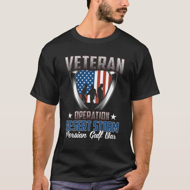 Veteranen-Operations-Wüstensturm-Golfkrieg T-Shirt (Vorderseite)
