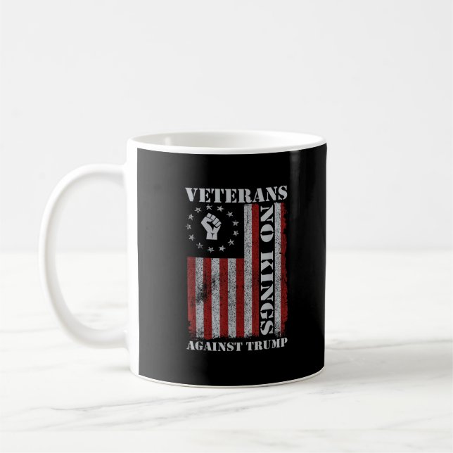 Veteranen protestieren USA-Flagge Keine Könige Ame Kaffeetasse (Links)