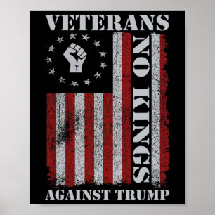Veteranen protestieren USA-Flagge Keine Könige Ame Poster