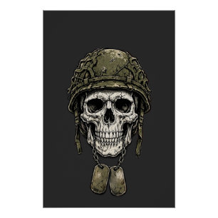 Veteranen-Schädel — Hundemarken Poster