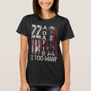 Veteranen-Selbstmord-Bewusstseins-Schleife 22 Am T T-Shirt