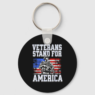 Veteranen stehen für Amerika patriotischer Armeeso Schlüsselanhänger
