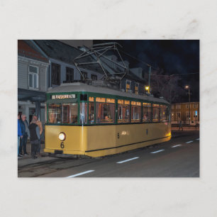 Veteranen-Straßenbahn in Trondheim, Norwegen. Postkarte