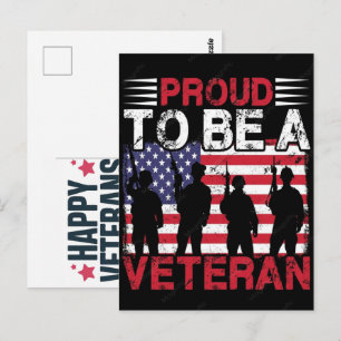 Veteranen T-Shirt-Design Veteran typografisches De Postkarte