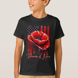 Veteranen-Tag 2025 USA Gedenktag Rote Mohnblume T-Shirt
