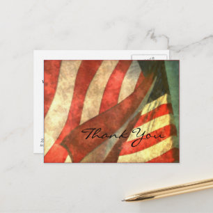 Veteranen-Tag Amerikanische Flagge und Danke-Postk Postkarte
