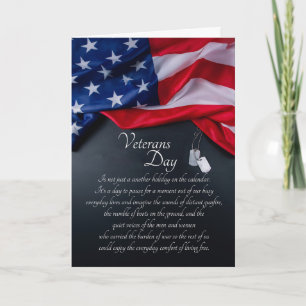 Veteranen-Tag Amerikanische Flagge und Erkennungsm Feiertagskarte