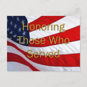 Veteranen-Tag Ehre für die Diener Postkarte
