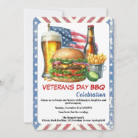 Veteranen-Tag-Einladung | Ehrung der Helden BBQ