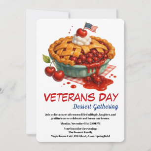Veteranen-Tag-Einladung Kirschkuchen-Feier Einladung
