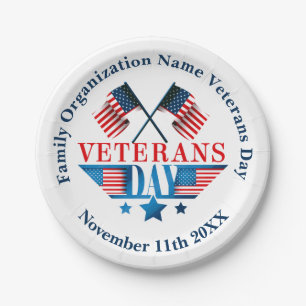 Veteranen-Tag-Feierparty - Namenstext hinzufügen  Pappteller