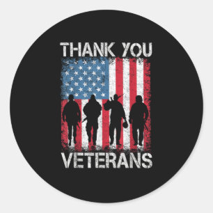 Veteranen-Tag-Geschenke Danke Veteranen Stolz Runder Aufkleber