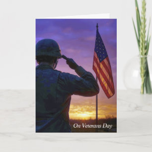 Veteranen-Tag Grüßender amerikanischer Soldat Karte