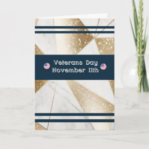 Veteranen-Tag-Kartendesigner Faux-Gold-Hintergrund Karte