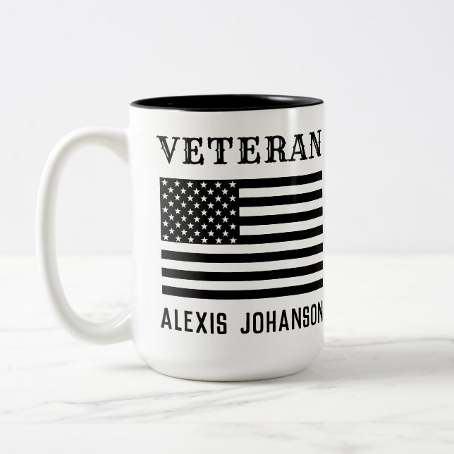 Veteranen-Tasse | Patriotischer Kaffee-Cup für das Zweifarbige Tasse (Links)